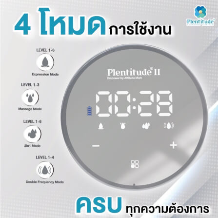 เครื่องปั๊มนม PLENTITUDE รุ่น II แบบมีสาย ปั๊มคู่ ระบบ 1 มอเตอร์_4